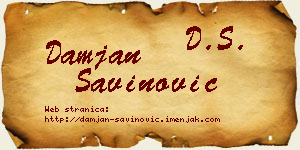 Damjan Savinović vizit kartica